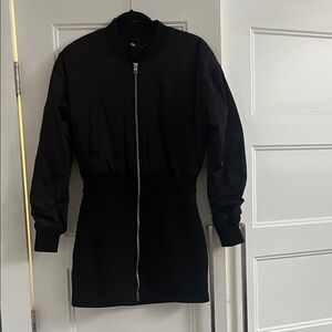 Elegant Black Bomber Jacket dress for Women size small
